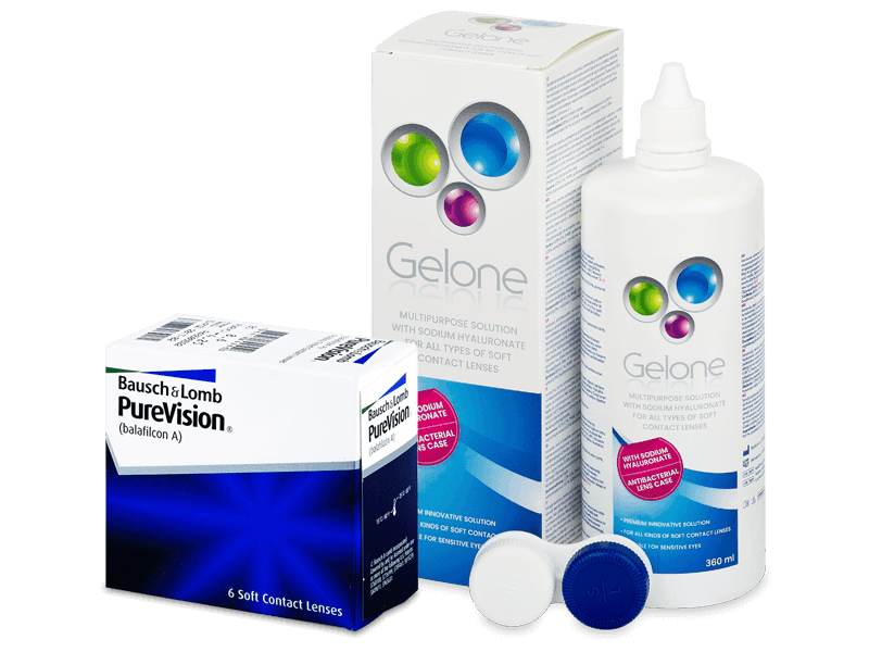 PureVision (6 čoček) + roztok Gelone 360 ml - Výhodný balíček