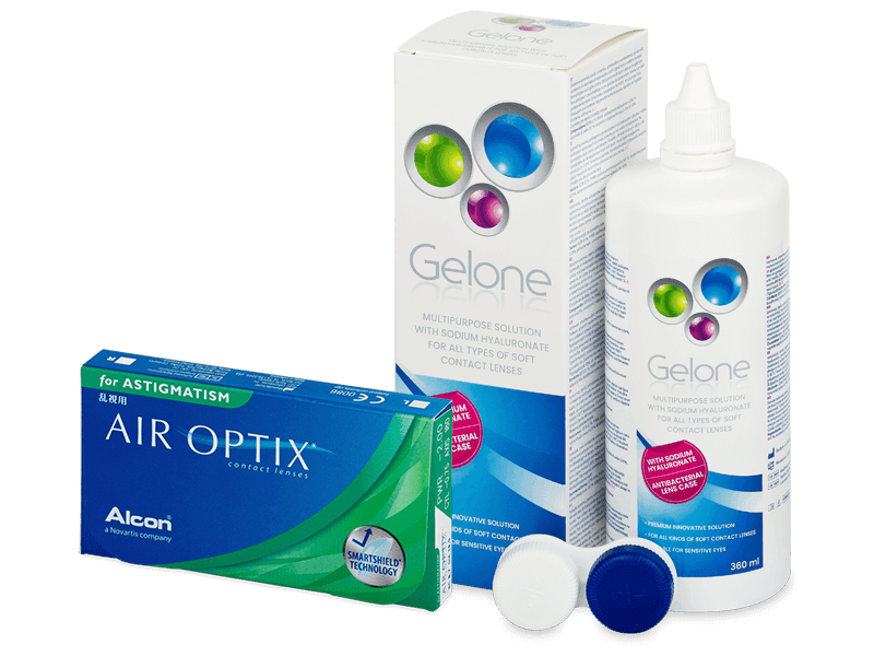 Air Optix for Astigmatism (6 čoček) + roztok Gelone 360 ml - Výhodný balíček