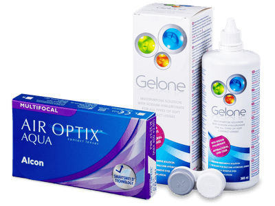 Air Optix Aqua Multifocal (6 čoček) + roztok Gelone 360 ml