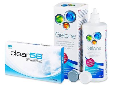 Clear 58 (6 čoček) + roztok Gelone 360 ml - Předchozí design