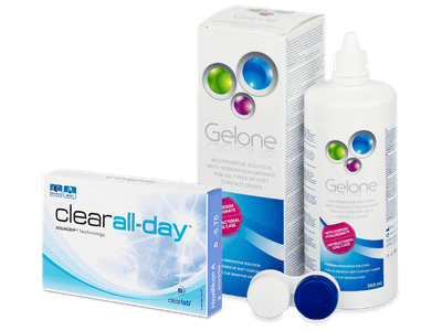 Clear All-Day (6 čoček) + roztok Gelone 360 ml
