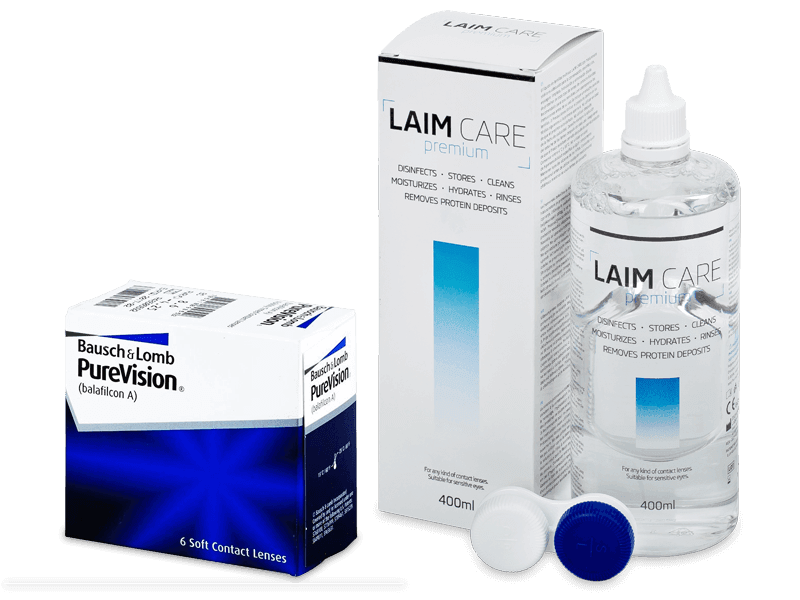 PureVision (6 čoček) + roztok Laim Care 400 ml - Výhodný balíček