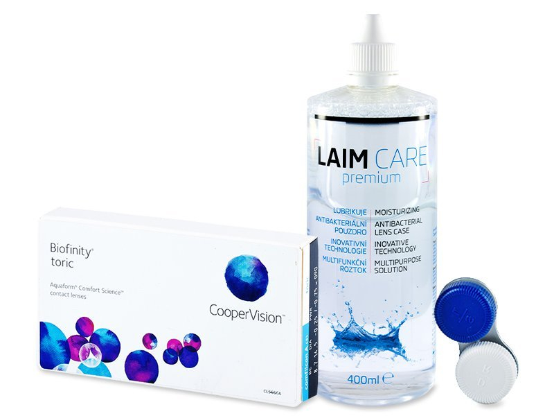 Biofinity Toric (3 čočky) + roztok Laim Care 400ml - Výhodný balíček