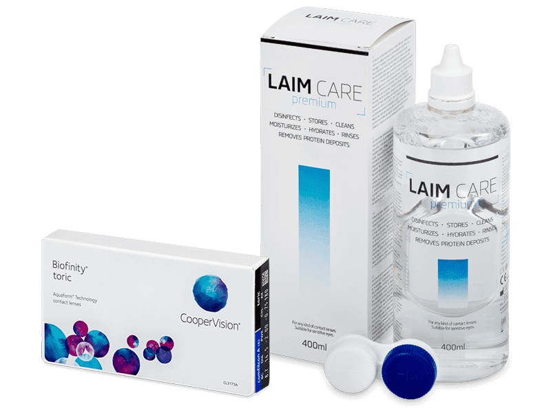 Biofinity Toric (3 čočky) + roztok Laim Care 400 ml - Výhodný balíček