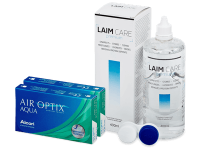 Air Optix Aqua (2x3 čočky) + roztok Laim Care 400ml