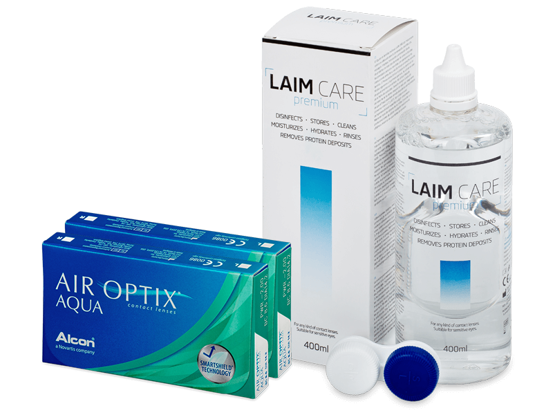 Air Optix Aqua  (2x3 čočky) + roztok Laim Care 400ml - Výhodný balíček