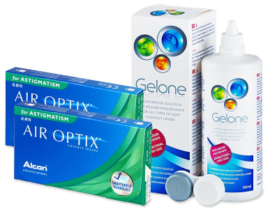 Air Optix for Astigmatism (2x3 čočky) + roztok Gelone 360 ml - Výhodný balíček