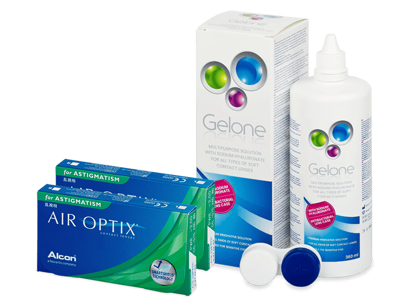 Air Optix for Astigmatism (2x3 čočky) + roztok Gelone 360 ml - Výhodný balíček