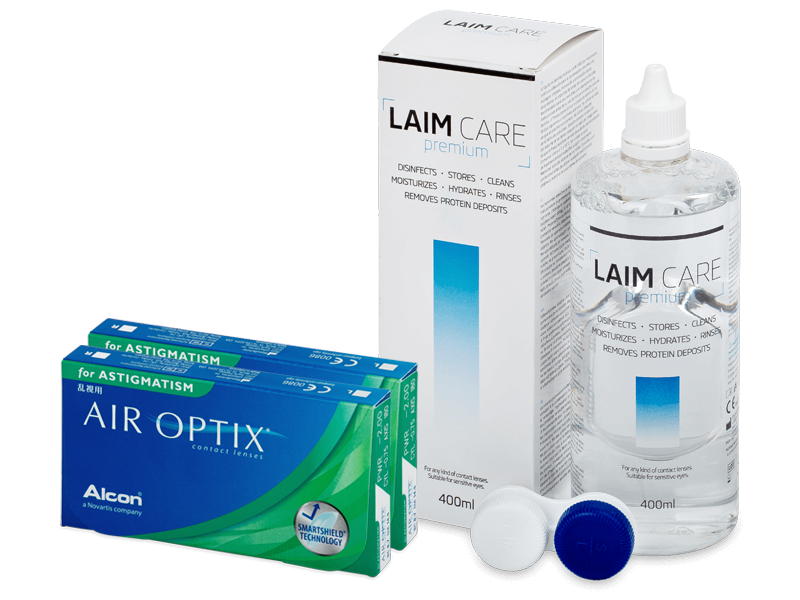 Air Optix for Astigmatism (2x 3 čočky) + roztok Laim Care 400 ml - Výhodný balíček