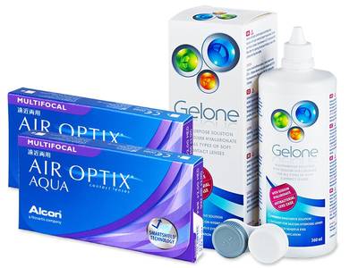 Air Optix Aqua Multifocal (2x3 čočky) + roztok Gelone 360 ml - Předchozí design