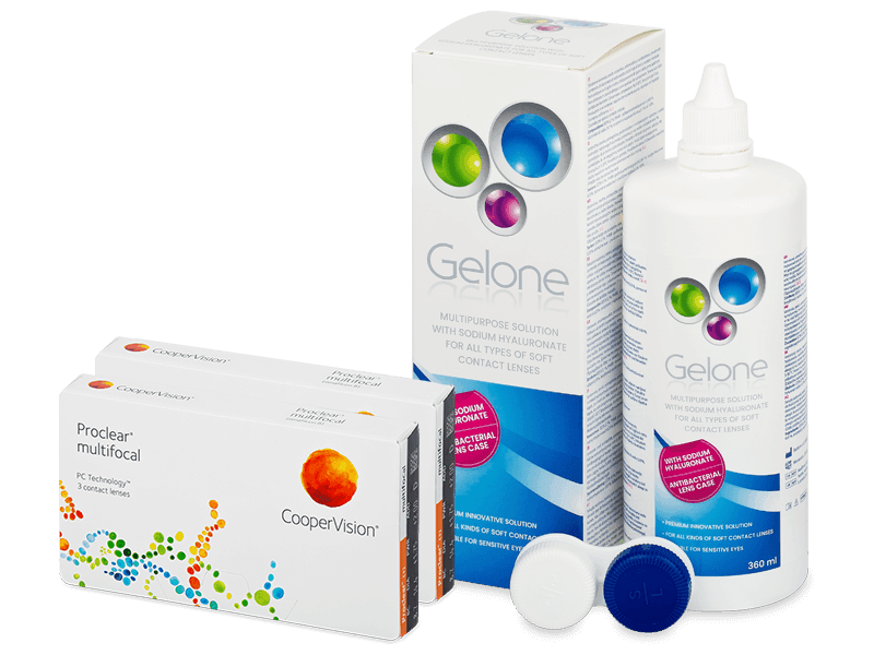 Proclear Multifocal (2x3 čočky) + roztok Gelone 360 ml - Výhodný balíček