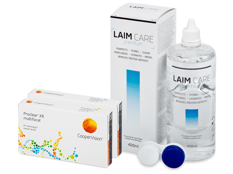 Proclear Multifocal XR (2x 3 čočky) + roztok Laim Care 400 ml - Výhodný balíček