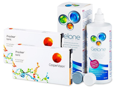 Proclear Toric XR (2x3 čočky) + roztok Gelone 360 ml