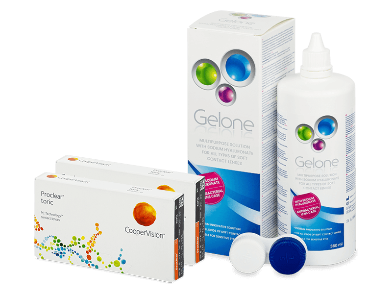 Proclear Toric XR (2x3 čočky) + roztok Gelone 360 ml - Výhodný balíček