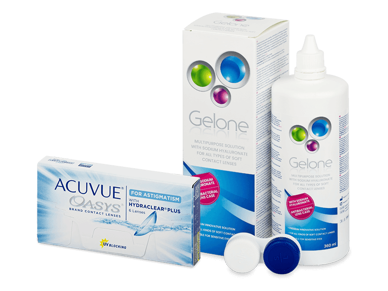 Acuvue Oasys for Astigmatism (6 čoček) + roztok Gelone 360 ml - Výhodný balíček