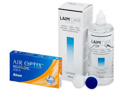 Air Optix Night and Day Aqua (6 čoček) + roztok Laim Care 400 ml