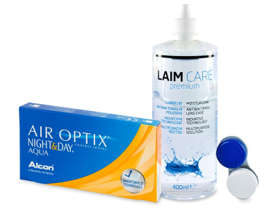 Air Optix Night and Day Aqua (6 čoček) + roztok Laim Care 400 ml - Předchozí design