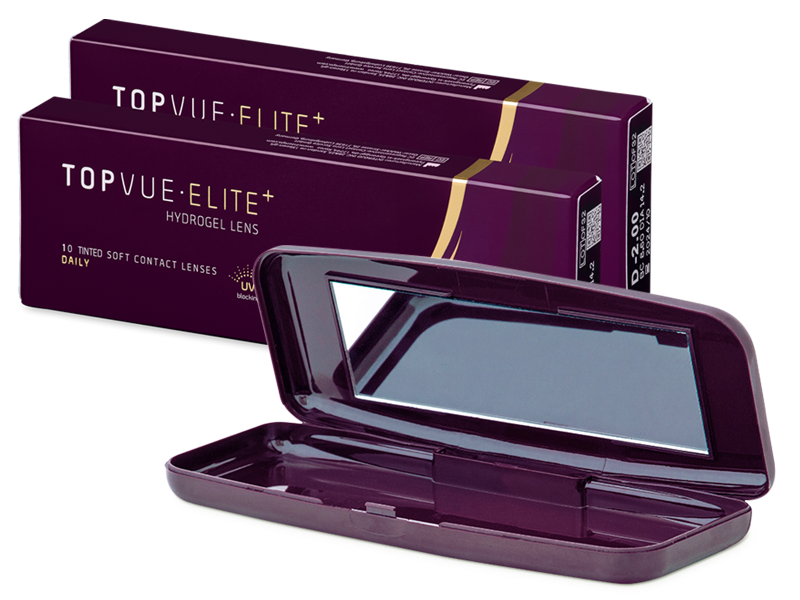 TopVue Elite+ (10 párů čoček) + Pevné pouzdro TopVue Elite