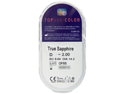 TopVue Color - True Sapphire - dioptrické (2 čočky) - 