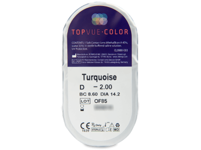 TopVue Color - Turquoise - dioptrické (2 čočky) - 