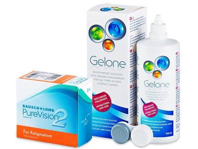 PureVision 2 for Astigmatism (6 čoček) + roztok Gelone 360 ml