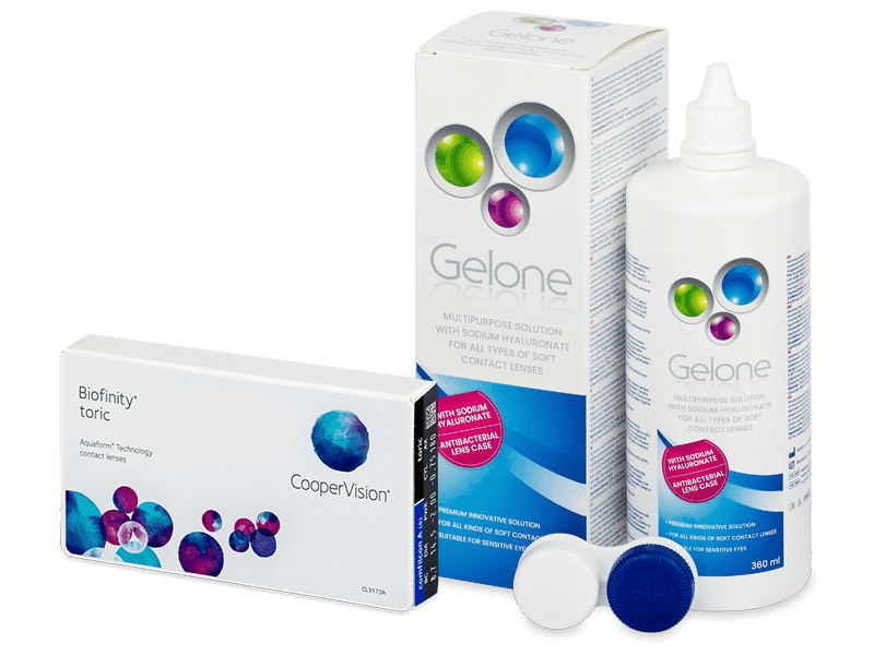Biofinity Toric (6 čoček) + roztok Gelone 360 ml - Výhodný balíček
