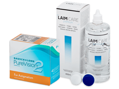 PureVision 2 for Astigmatism (6 čoček) + roztok Laim Care 400ml