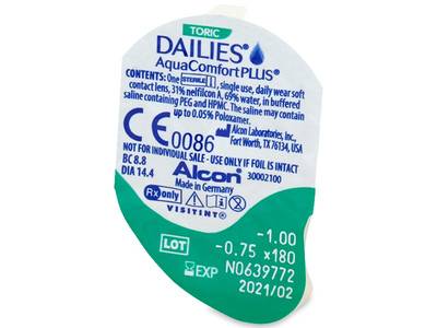 Dailies AquaComfort Plus Toric (30 čoček) - 