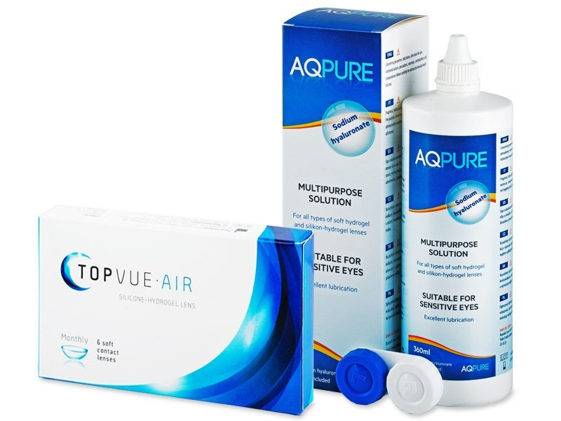 TopVue Air (6 čoček) + roztok AQ Pure 360 ml - Výhodný balíček