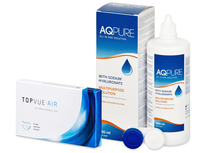 TopVue Air (6 čoček) + roztok AQ Pure 360 ml - Výhodný balíček