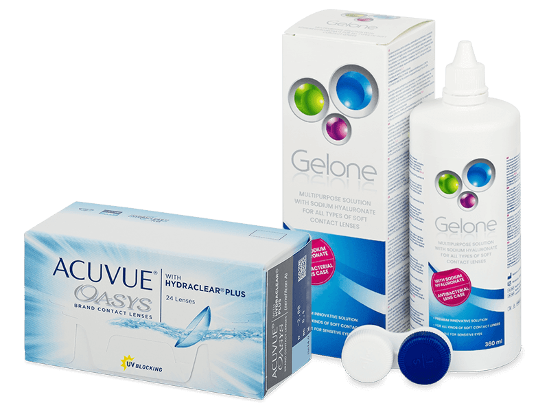 Acuvue Oasys (24 čoček) + roztok Gelone 360 ml - Výhodný balíček