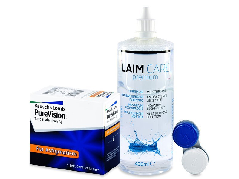 PureVision Toric (6 čoček) + roztok Laim Care 400 ml - Výhodný balíček