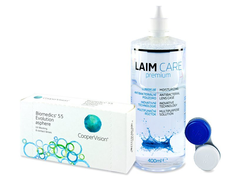 Biomedics 55 Evolution (6 čoček) + roztok Laim Care 400 ml - Výhodný balíček