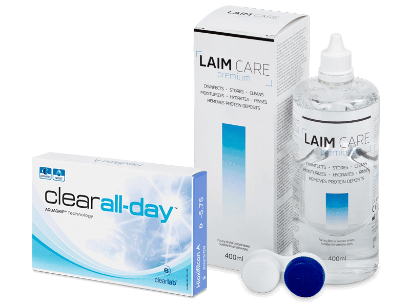 Clear All-Day (6 čoček) + roztok Laim Care 400 ml - Výhodný balíček