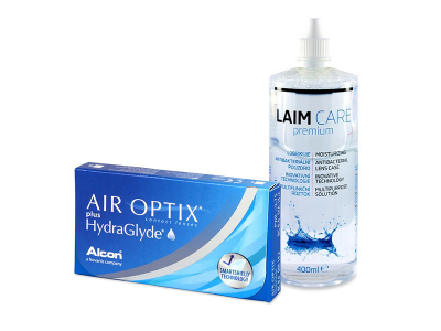 Air Optix plus HydraGlyde (3 čočky) + roztok Laim-Care 400 ml