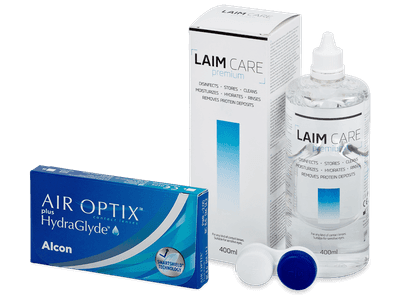 Air Optix plus HydraGlyde (6 čoček) + roztok Laim-Care 400 ml