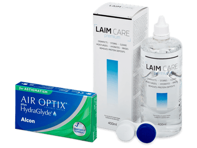 Air Optix plus HydraGlyde for Astigmatism (3 čočky) + roztok Laim Care 400 ml