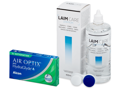 Air Optix plus HydraGlyde for Astigmatism (6 čoček) + roztok Laim Care 400 ml