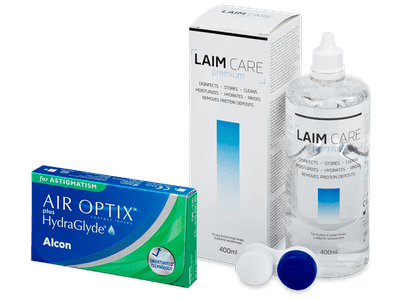 Air Optix plus HydraGlyde for Astigmatism (6 čoček) + roztok Laim-Care 400 ml