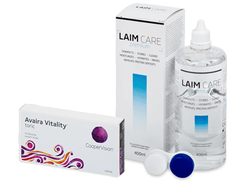 Avaira Vitality Toric (6 čoček) + roztok Laim Care 400 ml - Výhodný balíček