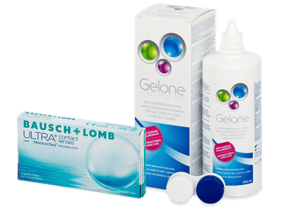 Bausch + Lomb ULTRA (3 čočky) + roztok Gelone 360 ml