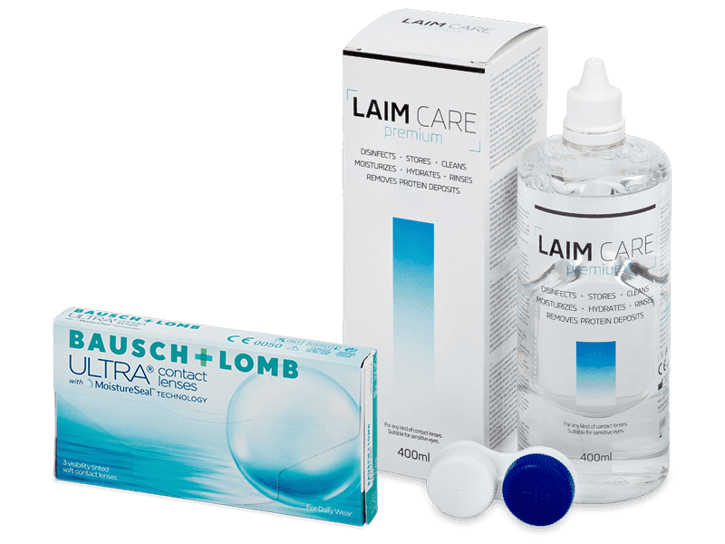 Bausch + Lomb ULTRA (3 čočky) + roztok Laim Care 400 ml - Výhodný balíček
