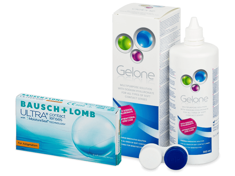 Bausch + Lomb ULTRA for Astigmatism (6 čoček) + roztok Gelone 360 ml - Výhodný balíček