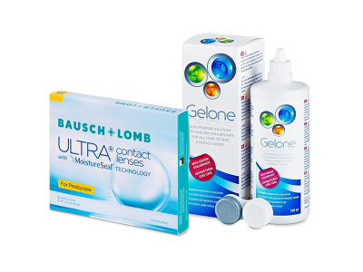 Bausch + Lomb ULTRA for Presbyopia (3 čočky) + roztok Gelone 360 ml