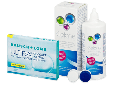 Bausch + Lomb ULTRA for Presbyopia (3 čočky) + roztok Gelone 360 ml