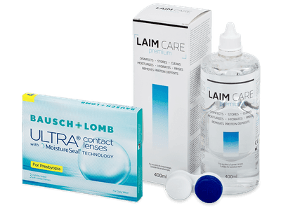 Bausch + Lomb ULTRA for Presbyopia (3 čočky) + roztok Laim-Care 400 ml