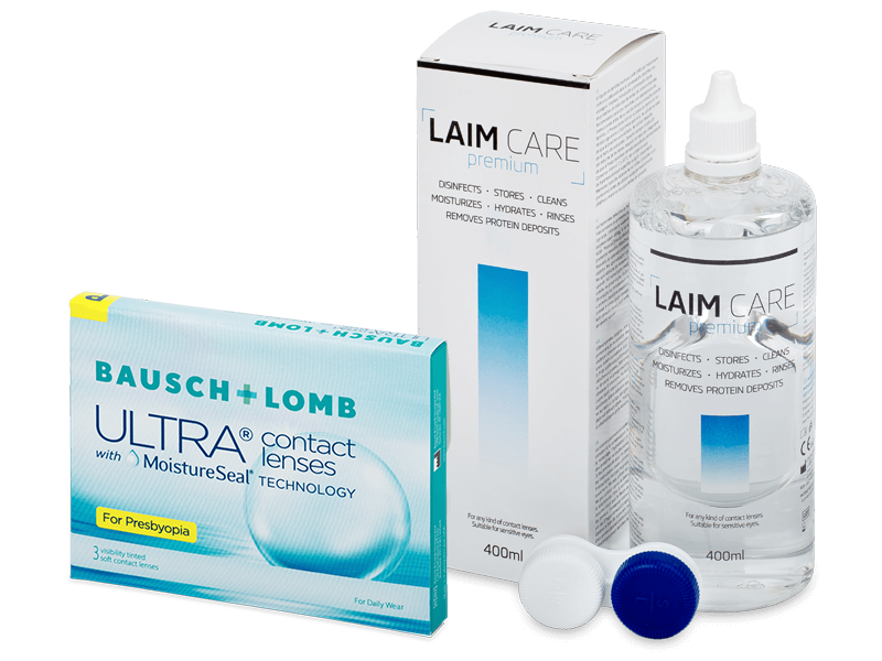 Bausch + Lomb ULTRA for Presbyopia (3 čočky) + roztok Laim-Care 400 ml - Výhodný balíček