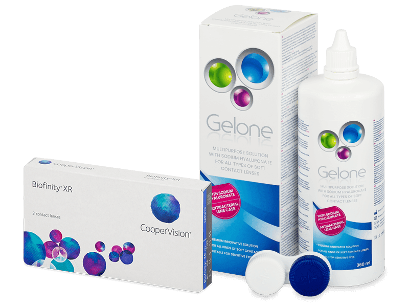 Biofinity XR (3 čočky) + roztok Gelone 360 ml - Výhodný balíček