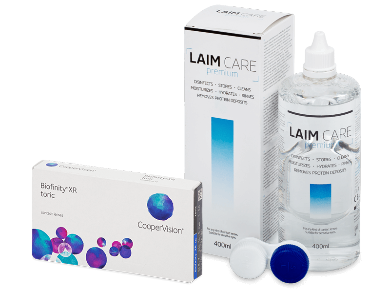 Biofinity XR Toric (3 čočky) + roztok Laim-Care 400 ml - Výhodný balíček