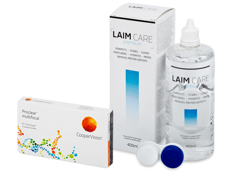 Proclear Multifocal (3 čočky) + roztok Laim Care 400 ml - Výhodný balíček